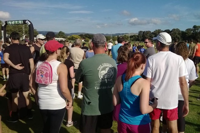 Me (in white, on the right) making my way towards the front, hoping for a quick start.